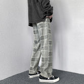 Men Jeans Autumn Loose Straight Wide Leg Pants Retro Trousers